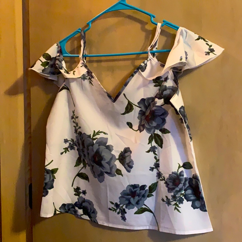 Off the shoulder with thin strap,Floral print, never been worn
